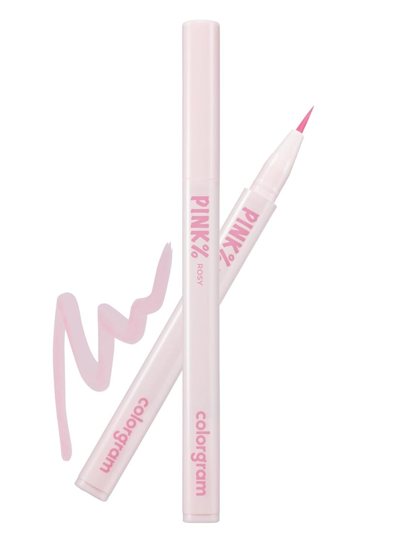 COLORGRAM - COLORGRAM Shade Re-Forming Brush Liner 04 Pink | Silky-Smooth Soft Long-Lasting Eyeliner, Point Eye Makeup, Smudgeproof, All Day Wear Party Makeup - Image 1