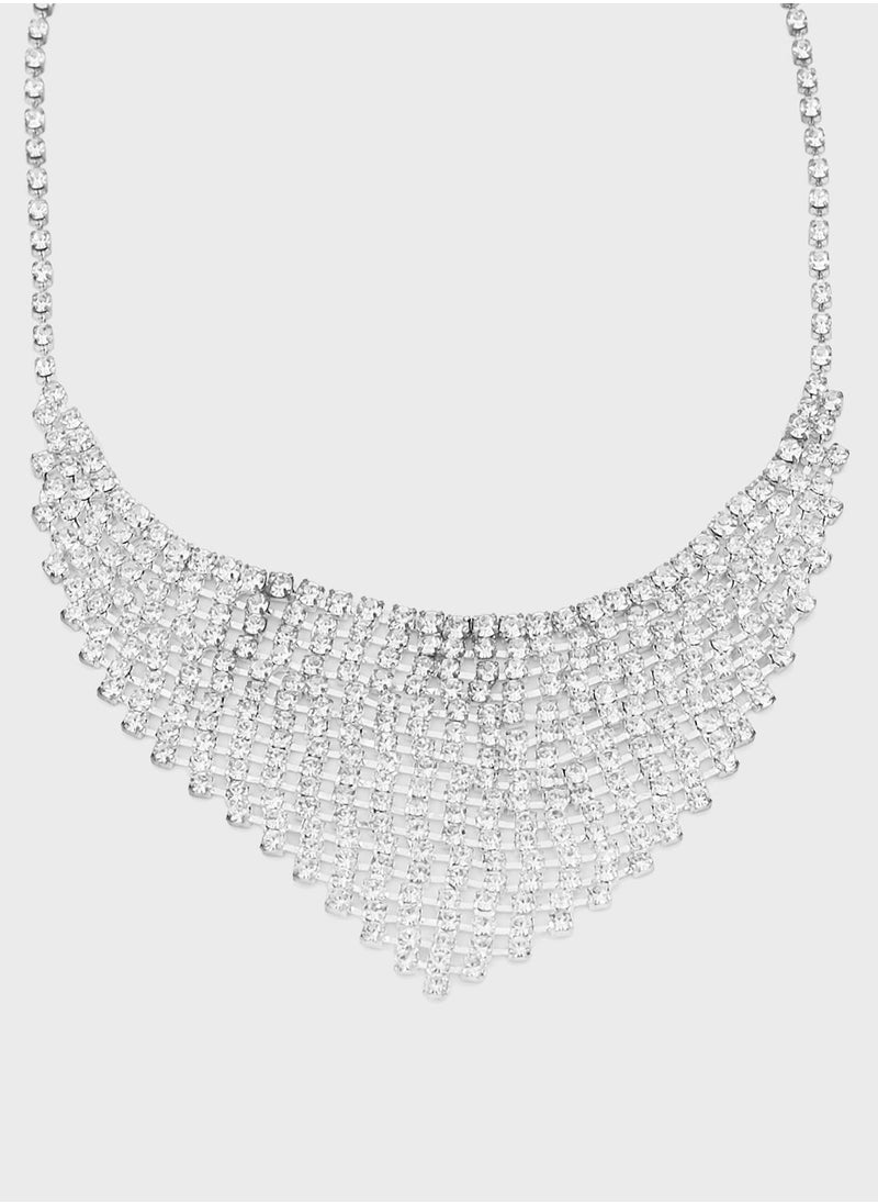 Ella Limited Edition - Rhinestone Necklace & Drop Earring Set - Image 1