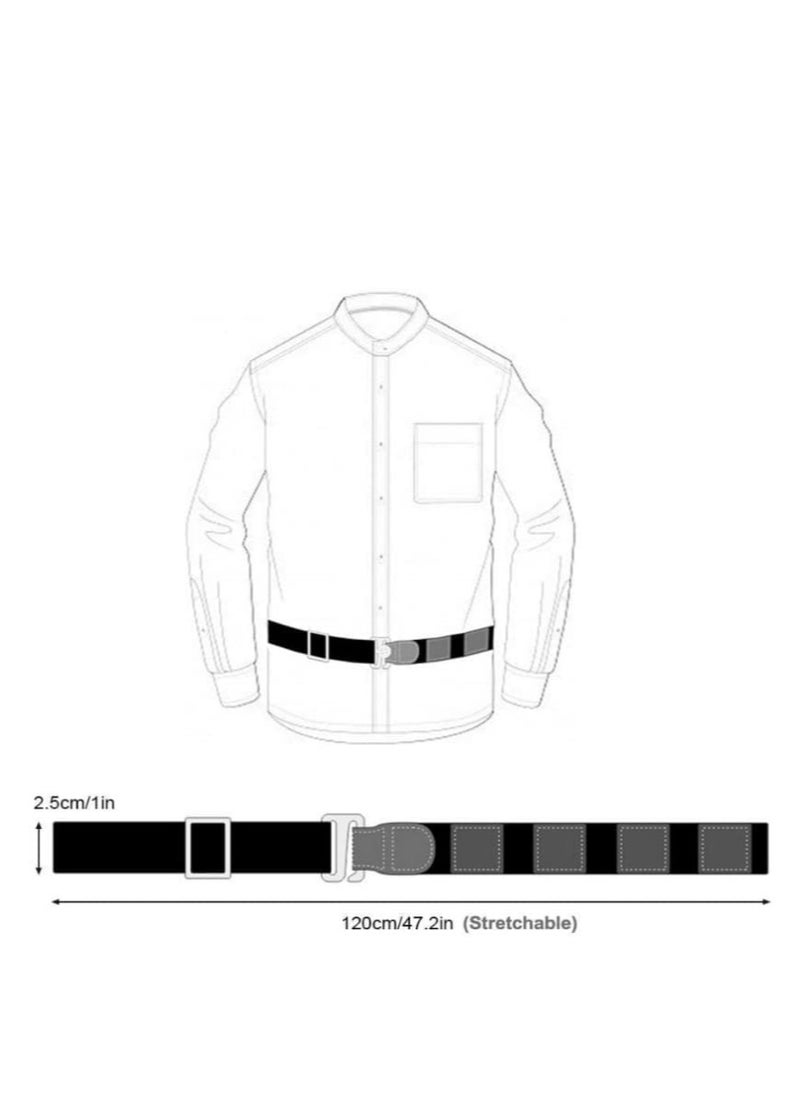 SYOSI - Upgrade Men Shirt Stays Shirt Lock Bel Adjustable Elastic Shirt Holder Keeps Shirt Tucked in for Police Military Black Free Size - Image 1