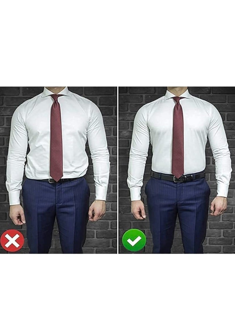 SYOSI - Upgrade Men Shirt Stays Shirt Lock Bel Adjustable Elastic Shirt Holder Keeps Shirt Tucked in for Police Military Black Free Size - Image 1