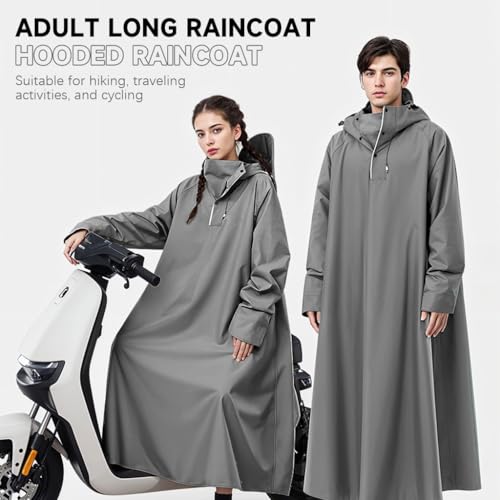 PALAY® Long Rain Coat, Waterproof Raincoat for Women Reusable Hooded Rain Poncho with Wide Brim Lightweight Raincoat for Hiking, Travel, Motorcycle Riding, L - Image 4
