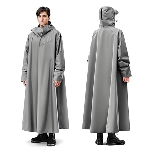 PALAY® Long Rain Coat, Waterproof Raincoat for Women Reusable Hooded Rain Poncho with Wide Brim Lightweight Raincoat for Hiking, Travel, Motorcycle Riding, L - Image 1