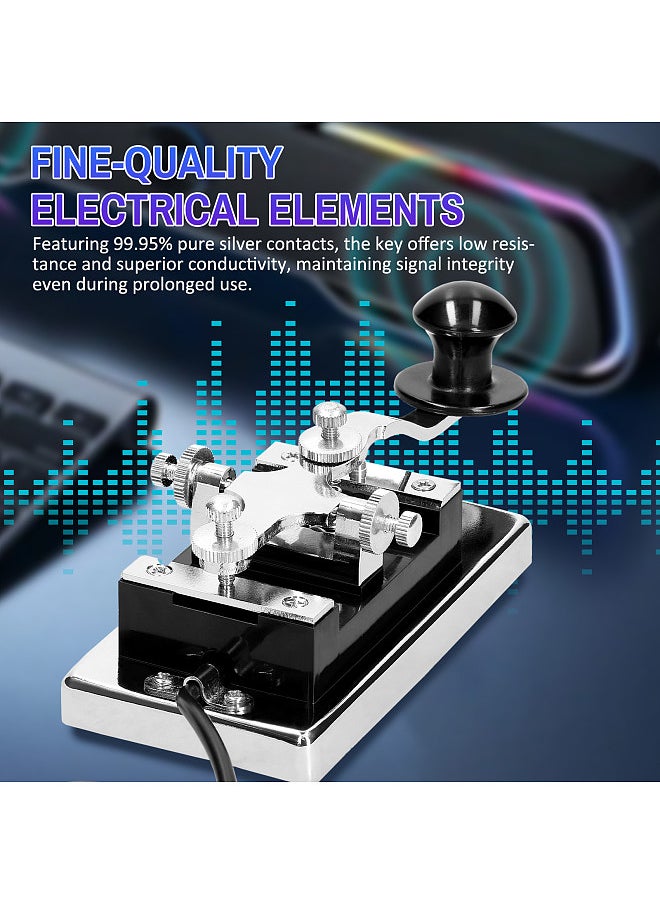 Generic K4 Heavy-duty Electric Telegraph Key CW Communication Short Waves Morse Code Key DIY Telegraphing Key for Shortwave Radios Communication Teaching  - Image 4