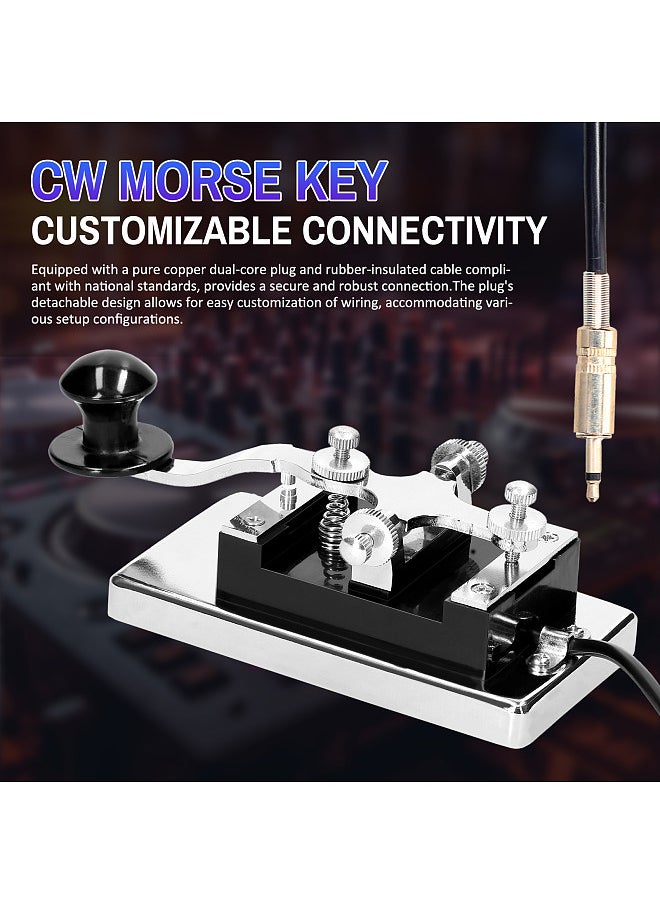 Generic - K4 Heavy-duty Electric Telegraph Key CW Communication Short Waves Morse Code Key DIY Telegraphing Key for Shortwave Radios Communication Teaching - Image 1