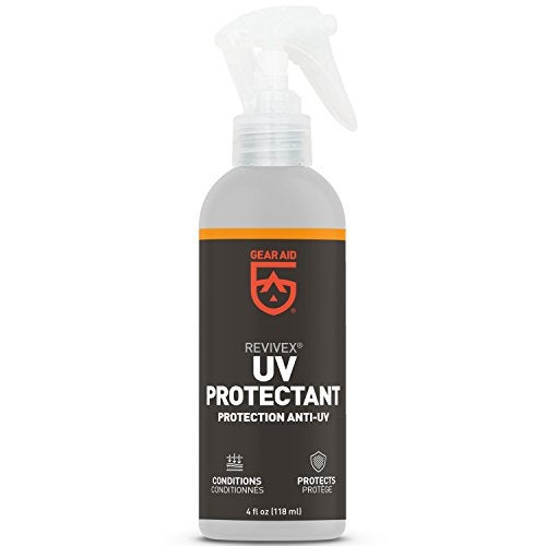 GEAR AID UV Protectant and Conditioner Spray, Apply to Outdoor Gear Made of Plastic, Vinyl, Neoprene such as Tents, Boat Covers, Kayaks and More to Prevent Cracking, Discoloration and Fading, 4 oz - Image 1