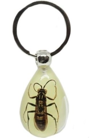 Bee Keychain in Drop Resin Phosphorescent