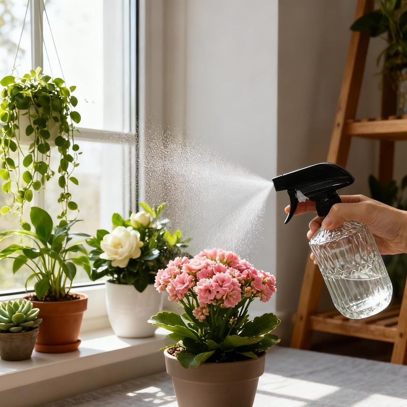 YYTSGG Clear Glass Handheld Spray Bottle, 15oz Refillable Plant Mister Bottle, Water Spray Bottle with Adjustable Mist Nozzle for Indoor Flowers, Outdoor Gardening, Cleaning, Hair and Pets Care - Image 4