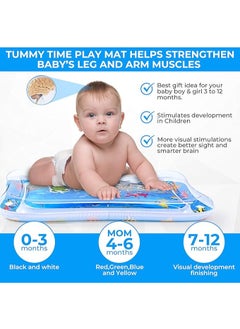 MUMS PLANET Baby Tummy Time Water Mat , Premium Activity Center Promoting Baby Toys & Sensory Toys,Baby play mat Visual Stimulation , new born and baby toys Gift for Boys & Girls  - Image 5