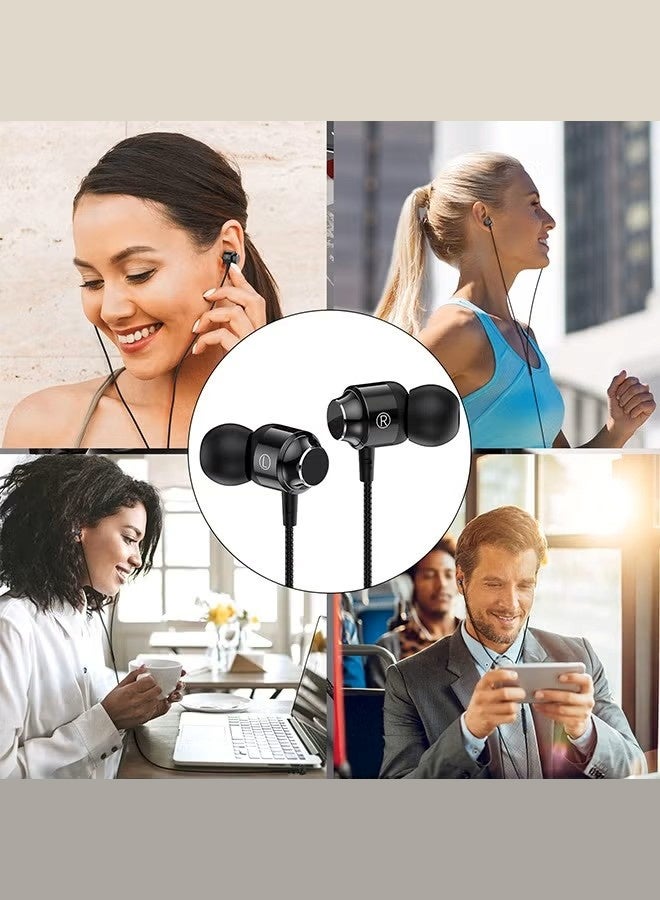 سماعات أذن، سماعات أذن سلكية مع صوت نقي وباس قوي، سماعات أذن سلكية خفيفة الوزن مع ميكروفون وتحكم في مستوى الصوت، مناسبة للأجهزة مقاس 3.5 مم، والهواتف المحمولة، والكمبيوتر اللوحي، والكمبيوتر المحمول، والكمبيوتر المكتبي، ومشغل MP3، وما إلى ذلك - Image 3