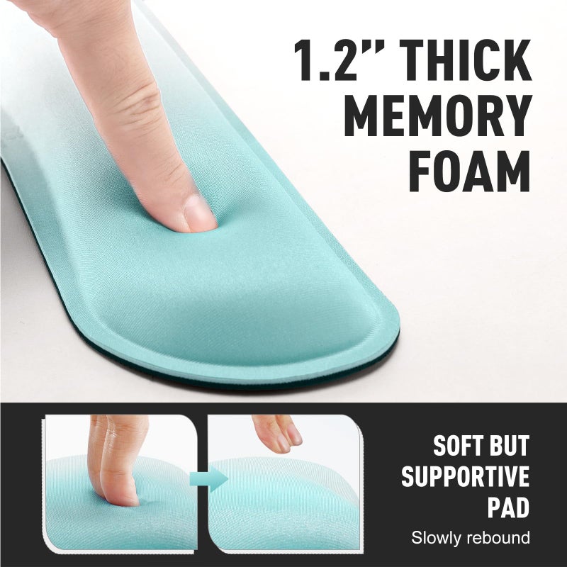 Gimars Upgrade Enlarge Silky Gel Memory Foam Keyboard Wrist Rest, Wrist Rest for Computer Keyboard, Ergonomic Mouse pad Rests for Typing Pain Relief, Wrist Support for Office, Gaming, Blue Gradient - Image 5