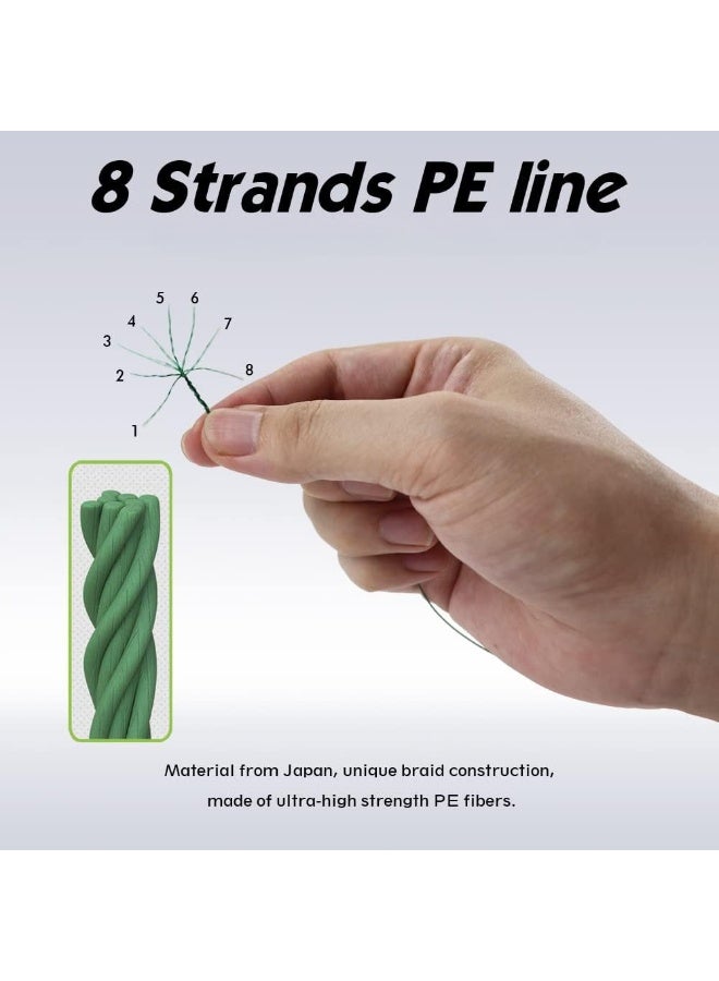 جي او اف 300 متر من خيط الصيد المضفر القوي، 8 خيوط من البولي إيثيلين، خيوط مضفرة مقاومة للتآكل، حساسية عالية وامتداد صفر - Image 2