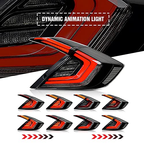 T T-ABC New Lights Compatible with 2006-2026 Honda Civic Tail Light LX EX EXL Sport Touring Type R Hybrid Lamp 8th 10th 11th Gen Accessories Custom Replacement N/A Coupe (16-21 TS1 Sedan N1 Style) - Image 4
