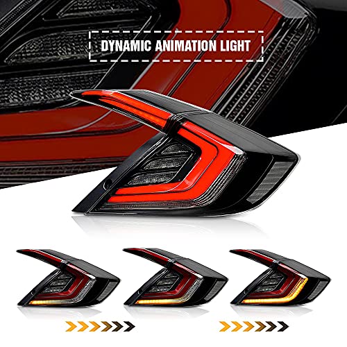 T T-ABC New Lights Compatible with 2006-2026 Honda Civic Tail Light LX EX EXL Sport Touring Type R Hybrid Lamp 8th 10th 11th Gen Accessories Custom Replacement N/A Coupe (16-21 TS1 Sedan N1 Style) - Image 5