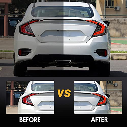 T T-ABC New Lights Compatible with 2006-2026 Honda Civic Tail Light LX EX EXL Sport Touring Type R Hybrid Lamp 8th 10th 11th Gen Accessories Custom Replacement N/A Coupe (16-21 TS1 Sedan N1 Style) - Image 2