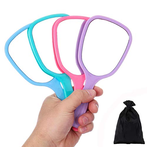 Aestivate 4PC Hand Mirror, Travel Handheld Mirror, Cosmetic Mirror with Handle (4PC) - Image 1