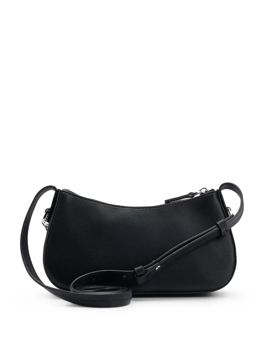 HUGO Logo-trimmed faux-leather crossbody bag with removable clutch