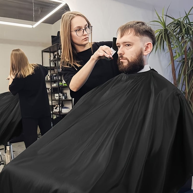 Barber Cape Set With Dust Removal Brush Disposable Neck Strips Haircut Cape for Men Women Black - Image 4