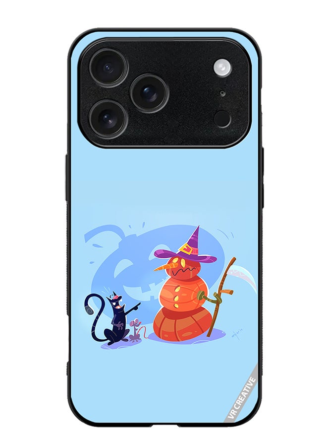 VR CREATIVE Protective Case Cover For Apple iPhone 17 Pro Max Halloween Cat Design Multicolour