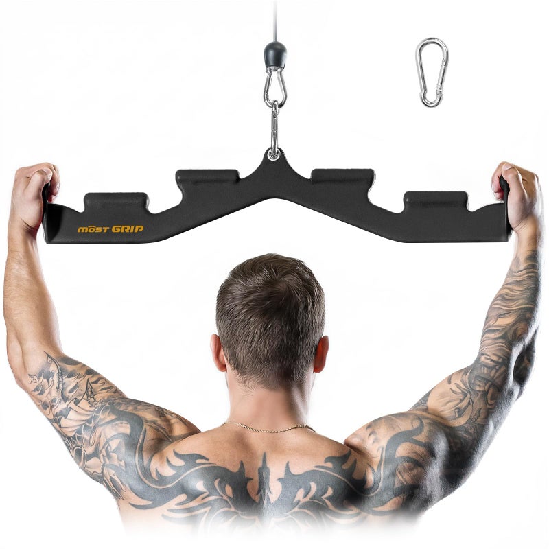 MOST GRIP LAT Pull Down Bar with 6 Ergonomic Handles, Neutral Grip LAT Pulldown Attachments for Whole Back Training, Wide Grip LAT Pulldown Bars for Home Gym Cable - Image 1