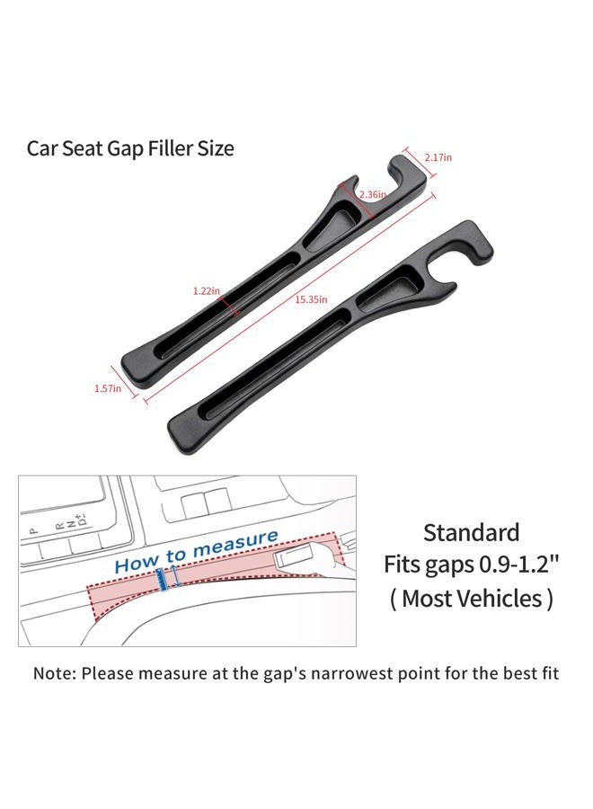 TATATOO Car Seat Gap Filler, Seat Side Gap Filler Organizer with Phone Holder, Universal Fit in Between Car Seat Catcher, Perfect for Car, SUV, Truck (Slotted, Black) - Image 2