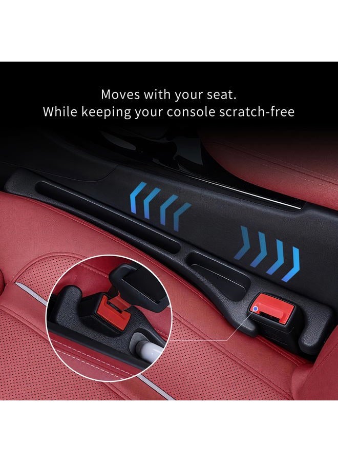 TATATOO Car Seat Gap Filler, Seat Side Gap Filler Organizer with Phone Holder, Universal Fit in Between Car Seat Catcher, Perfect for Car, SUV, Truck (Slotted, Black) - Image 5