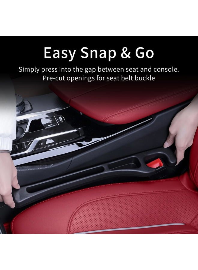 TATATOO Car Seat Gap Filler, Seat Side Gap Filler Organizer with Phone Holder, Universal Fit in Between Car Seat Catcher, Perfect for Car, SUV, Truck (Slotted, Black) - Image 3