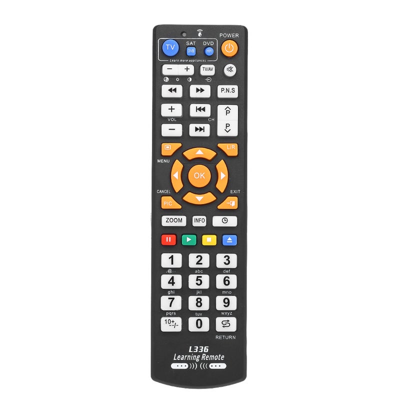 Smart Remote: Black, Fast Code Locating, 3 Devices 126 Keys Learning Function, Sleek Handheld Design With Big Color-Coded Buttons - Permanent Memory, User Friendly Television Control for Multiple Infr - Image 1