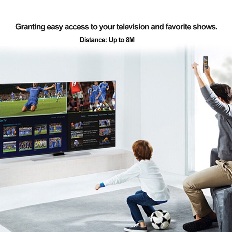 Smart Remote: Black, Fast Code Locating, 3 Devices 126 Keys Learning Function, Sleek Handheld Design With Big Color-Coded Buttons - Permanent Memory, User Friendly Television Control for Multiple Infr - Image 4