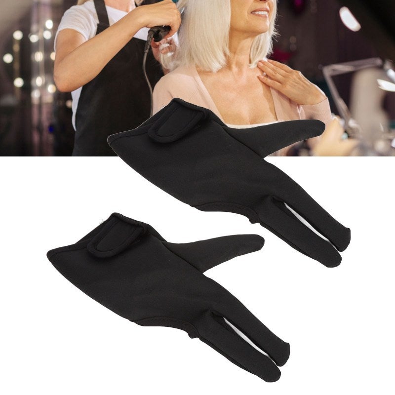 Heat Resistant Barber Glove: 3 Finger Design, Reusable Cotton Material, Adjustable Wrist Strap, Hair Styling Glove - Comfortable Secure Fit, Heat Protector Glove for Barber Stores, Beauty Salons - Image 2
