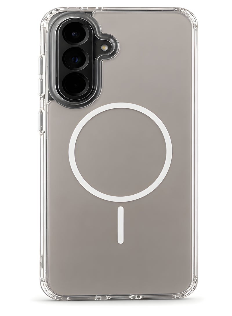 MagSafe Case for Samsung Galaxy A17 – Shockproof Magnetic Cover, Colored Back with Clear Edges, Scratch-Resistant, Raised Camera Protection, Slim Protective Case - Titanium - Image 1