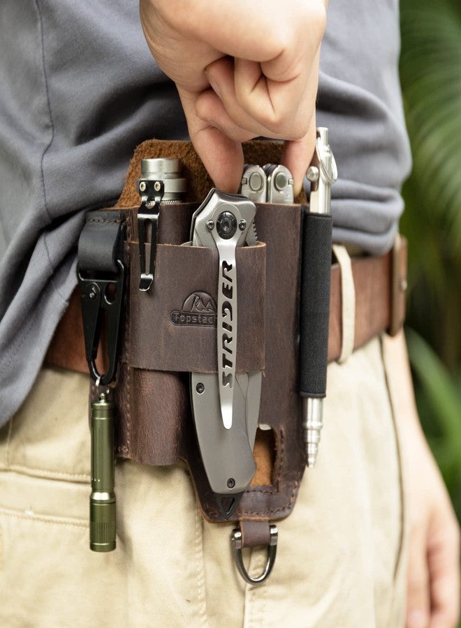 Topstache Leather Multitool Sheath, EDC Belt Organizer, Leatherman Sheath, Darkbrown - Image 2