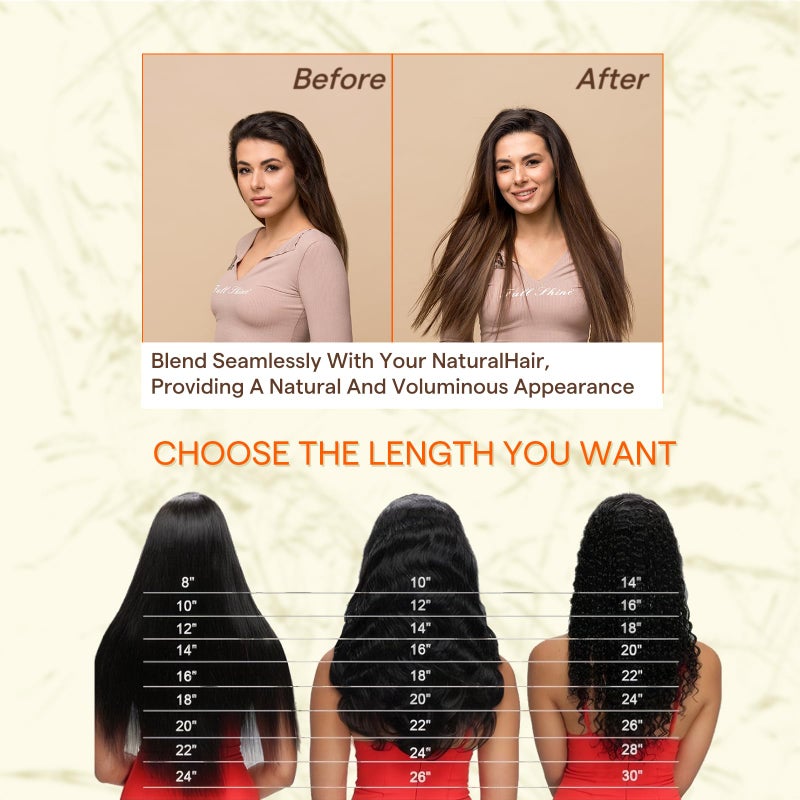 Fshine إضافات شعر بشري بشريط كامل اللمعان 16 بوصة إضافات شعر بشريط 50 جرام شعر مستقيم ناعم اللون 2 يتلاشى إلى 8 هايلايت 2 بني داكن شريط مزدوج الجوانب في إضافات 20 قطعة تضيف حجمًا - Image 5
