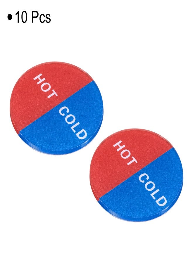 باتيكيل ملصقات مياه ساخنة/باردة ذاتية اللصق من باتيكيل، عبوة من 10 ملصقات دائرية من الأكريليك للحنفيات والأحواض، متعددة الألوان - Image 3