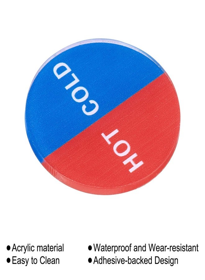 باتيكيل ملصقات مياه ساخنة/باردة ذاتية اللصق من باتيكيل، عبوة من 10 ملصقات دائرية من الأكريليك للحنفيات والأحواض، متعددة الألوان - Image 4