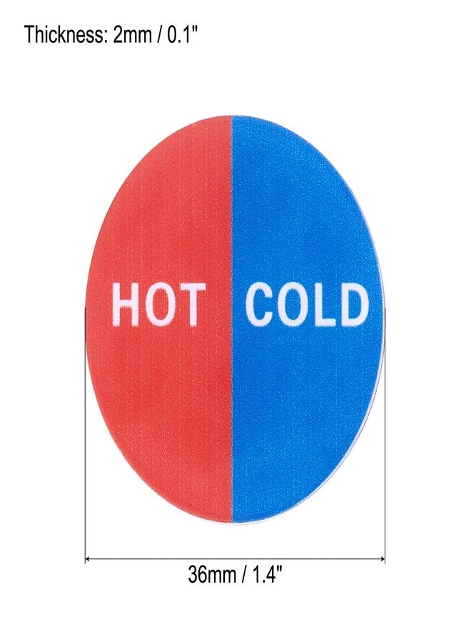 باتيكيل ملصقات مياه ساخنة/باردة ذاتية اللصق من باتيكيل، عبوة من 10 ملصقات دائرية من الأكريليك للحنفيات والأحواض، متعددة الألوان - Image 2