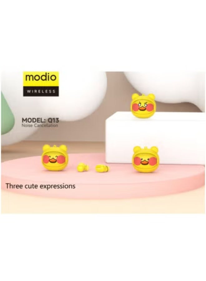 modio Q13 True Wireless Bluetooth Earbuds with Customizable Faceplates, Premium Stereo Sound, Active Noise Cancelling, Sweatproof Ergonomic Fit, Long Battery Life, Portable Charging Case, Touch Controls & Mic – Ideal for All-Day Use - Image 4