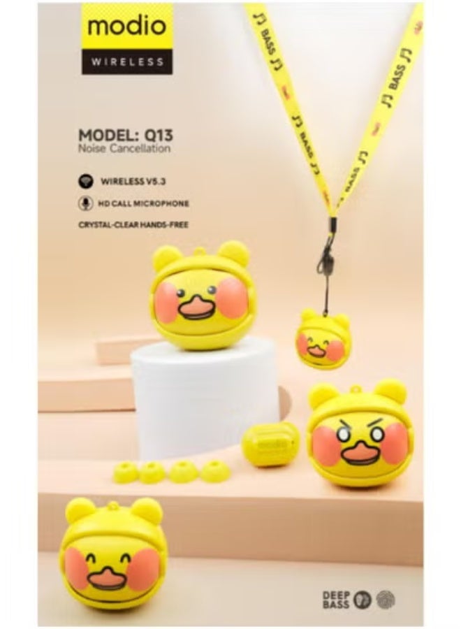 modio Q13 True Wireless Bluetooth Earbuds with Customizable Faceplates, Premium Stereo Sound, Active Noise Cancelling, Sweatproof Ergonomic Fit, Long Battery Life, Portable Charging Case, Touch Controls & Mic – Ideal for All-Day Use - Image 5