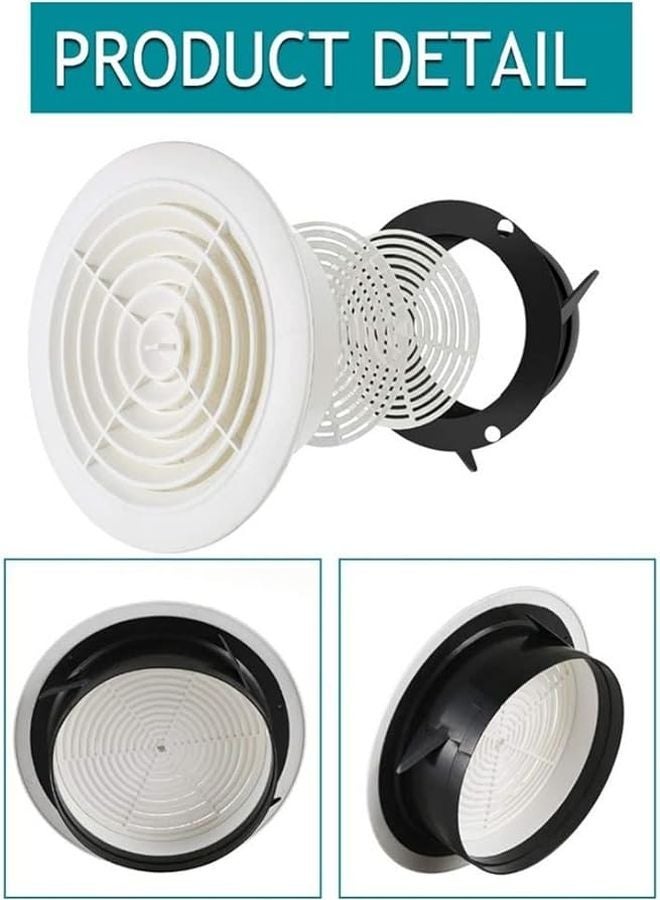 Adjustable Round Air Vent Louver Grille Cover 125mm Exhaust Ducting Ventilation - Image 3