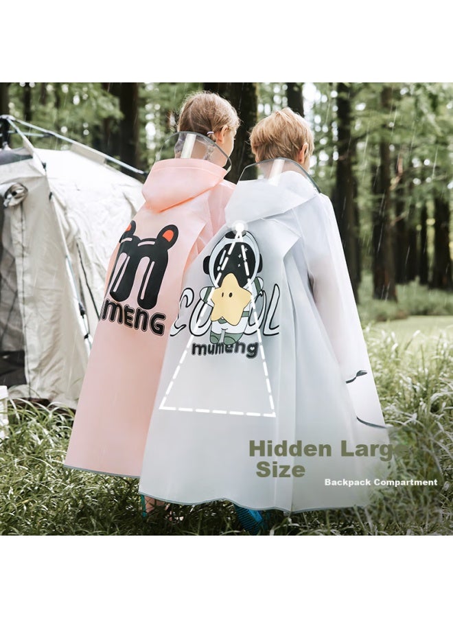 Moremerry Children's Raincoat For Boys And Girls, Full-body Waterproof With Backpack Space, Elementary School Student Rain Poncho For School, Fresh Blue, XL - Image 2