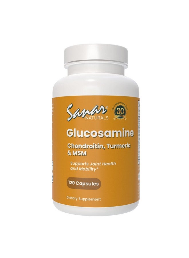 Sanar Naturals Sanar Naturals Glucosamine Chondroitin MSM Turmeric - Joint Support Supplement for Knees, Back, Hands, and Body - Non-GMO, Gluten Free, 120 Capsules - Image 1