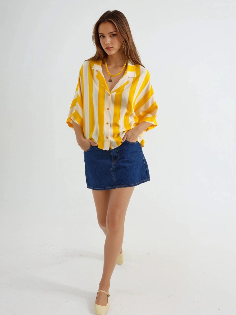 BUSEM Relaxed Fit Striped Button-Up Shirt - Image 5