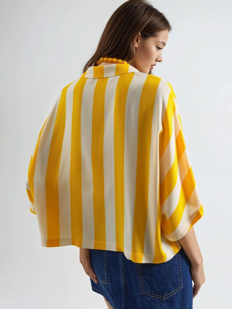 BUSEM Relaxed Fit Striped Button-Up Shirt - Image 3