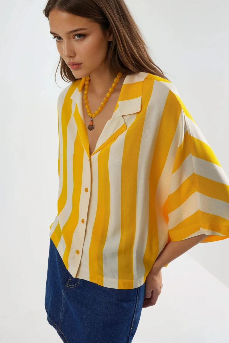 Busem BUSEM Relaxed Fit Striped Button-Up Shirt
