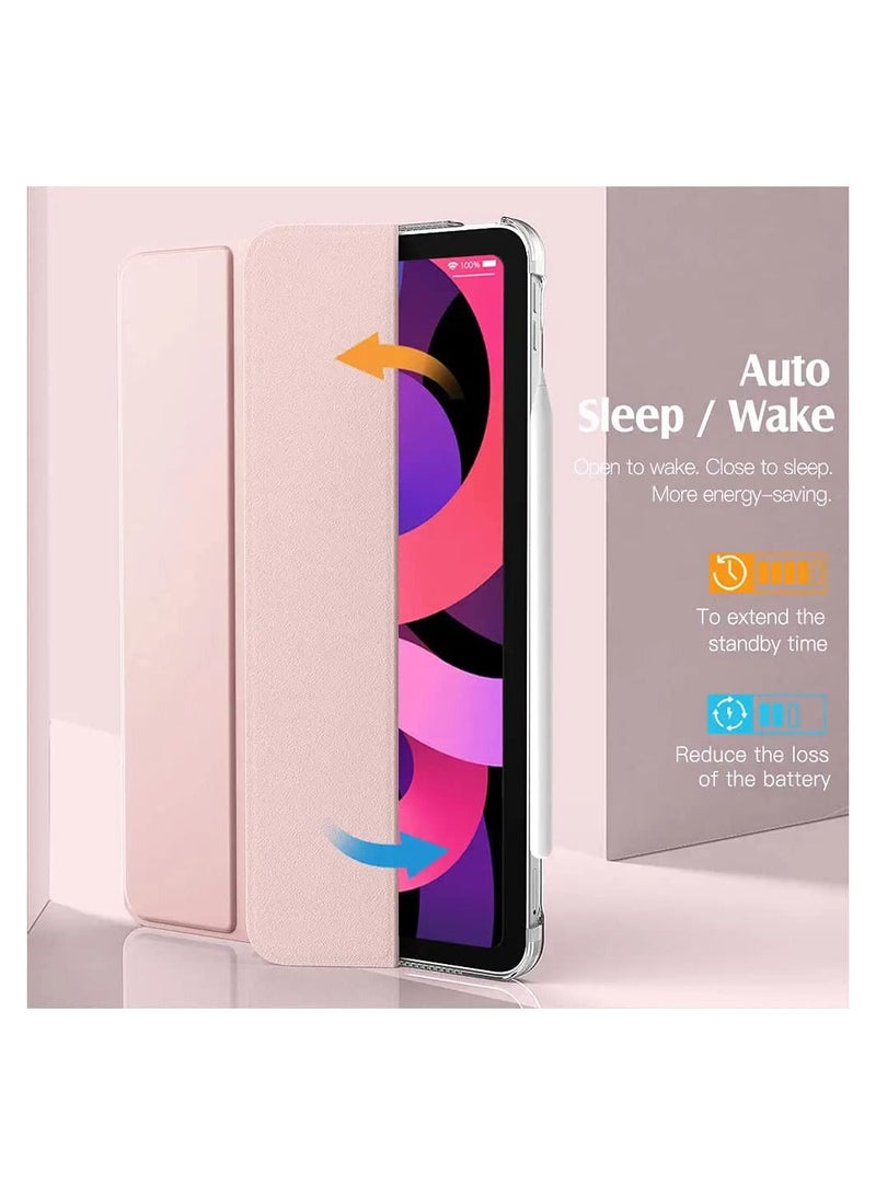 Y&D Case for New iPad Air 4th Generation 9.7 Inch, 4 Case, Support 2nd Gen Apple Pencil Charging, Slim Stand Hard Back Shell Protective Cover with Auto Wake, Sleep, Smart (Light Pink) - Image 5