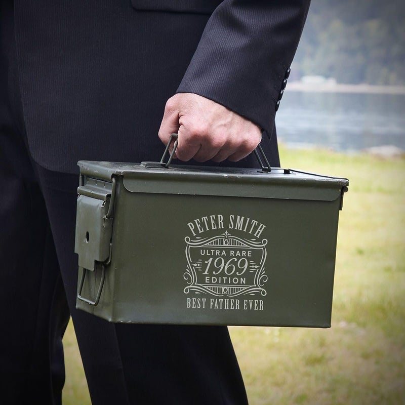 HomeWetBar Personalized Ammo Box 50 Cal - Image 1