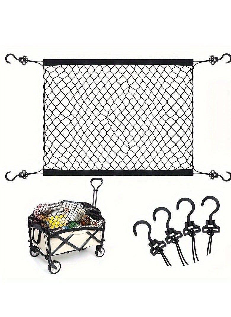 Generic 1pc Heavy-Duty Utility Wagon Rear Net, Polyester Cargo Mesh for Secure & Organized Transport, Fits Garden Carts and Trolleys  - Image 3