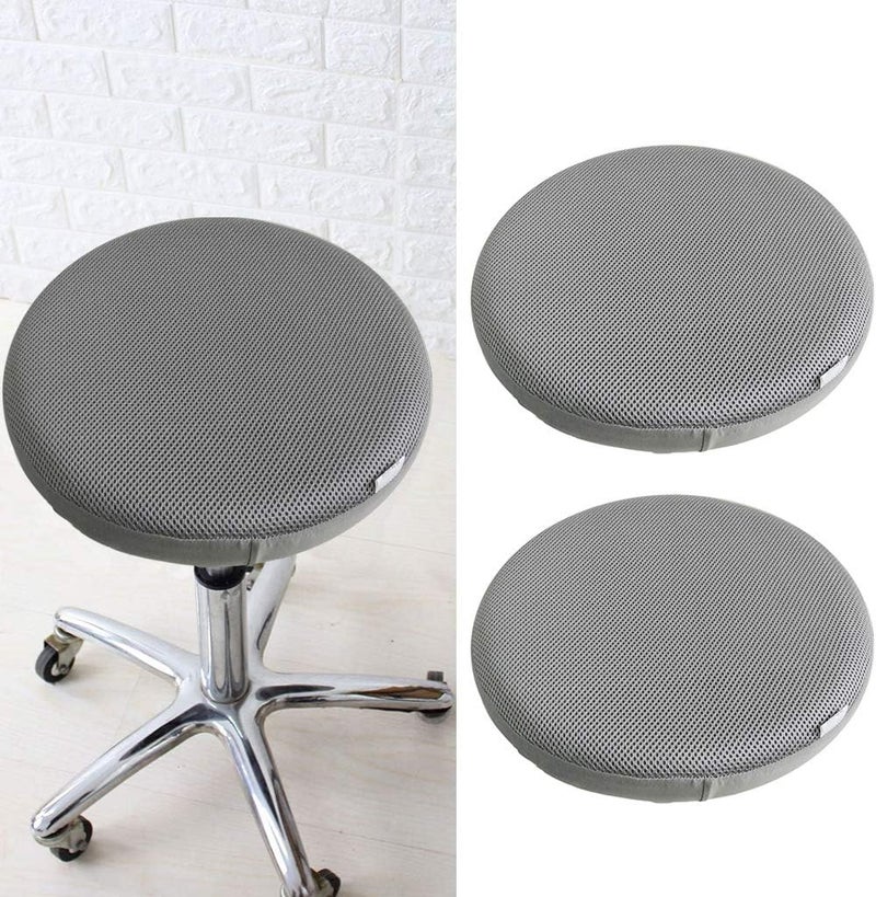 klarako2 Pcs 12/13/14/16 inch Bar Stool Covers Round Chair Seat Cushion Slipcovers klarakoGray 40cm - Image 3