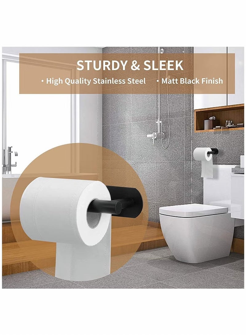 NOOM Stainless Steel Toilet Paper Holder Wall Mount Self Adhesive Bathroom Paper Towel Roll Holder for Home Kitchen Daily Use - Image 4