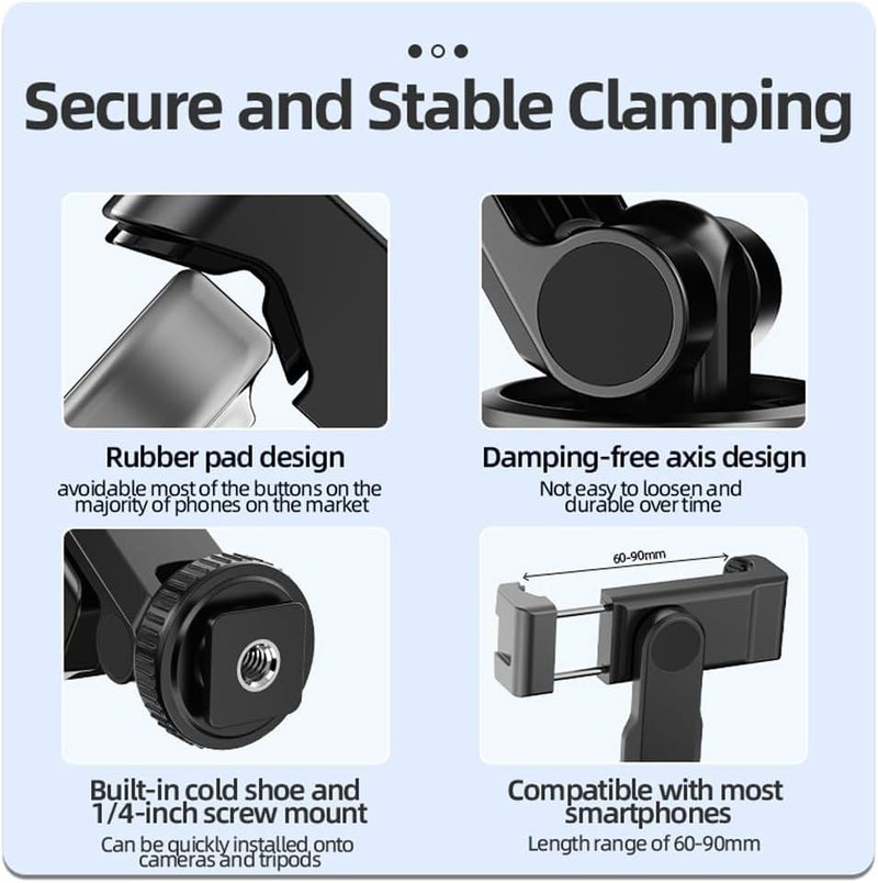Phone Holder Mount for DJI OSMO Pocket 3, Cell Phone Teleprompter Holder Bracket, Tripod Adapter, Phone Clip Clamp, Protective Bezel Expansion Accessories for Pocket 3 - Image 3