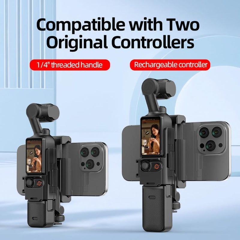 Phone Holder Mount for DJI OSMO Pocket 3, Cell Phone Teleprompter Holder Bracket, Tripod Adapter, Phone Clip Clamp, Protective Bezel Expansion Accessories for Pocket 3 - Image 5